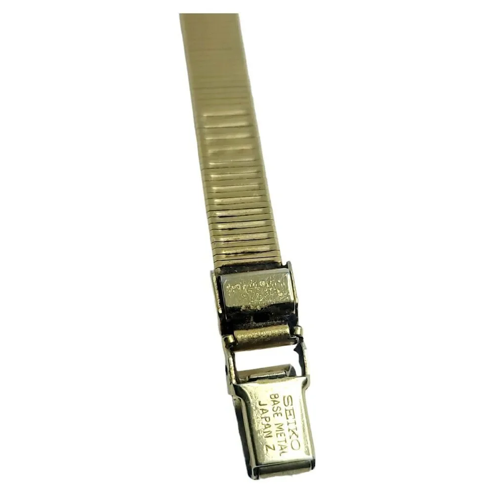 Vtg Seiko Womens‎ Square Watch Gold Tone Quarts Steel Back 2P21-5429 New Battery